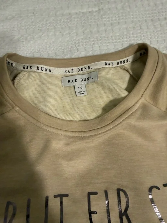 Rae Dunn But First, Coffee Beige Lounge Set - Picture 10 of 15